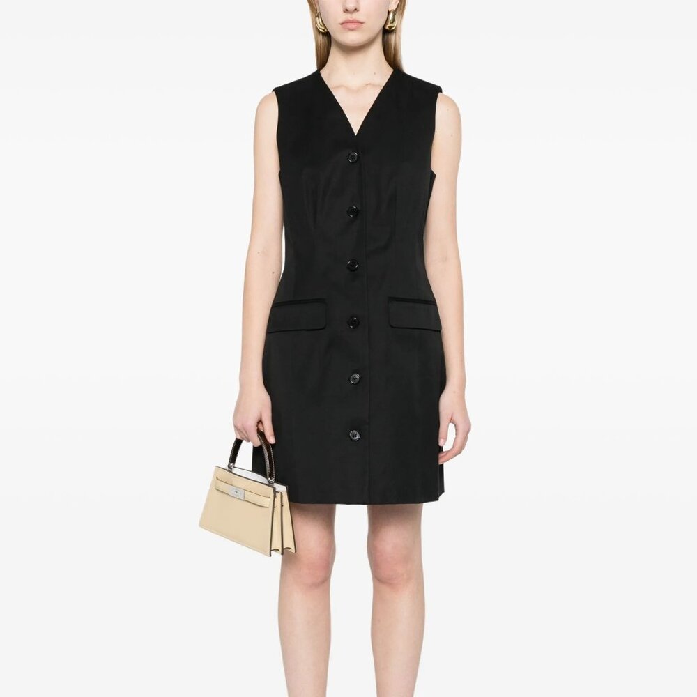 Theory Blazer-style Cotton Sleeveless mini dress - Black.  Size 12
